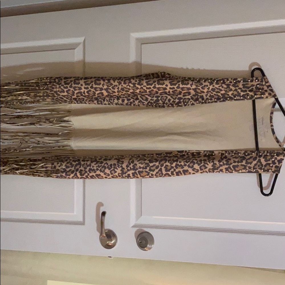 Fringe cheetah vest